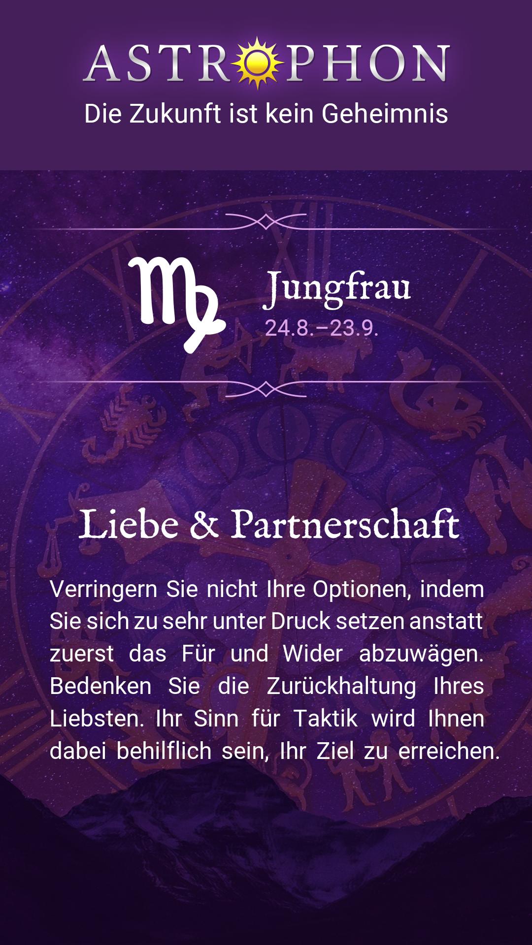 Liebeshoroskon für Jungfrau