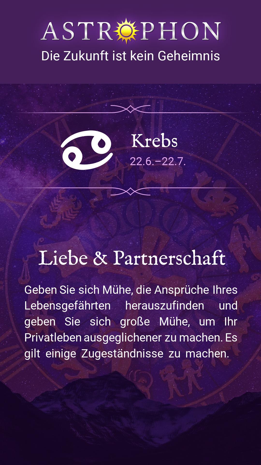 Liebeshoroskon für Krebs