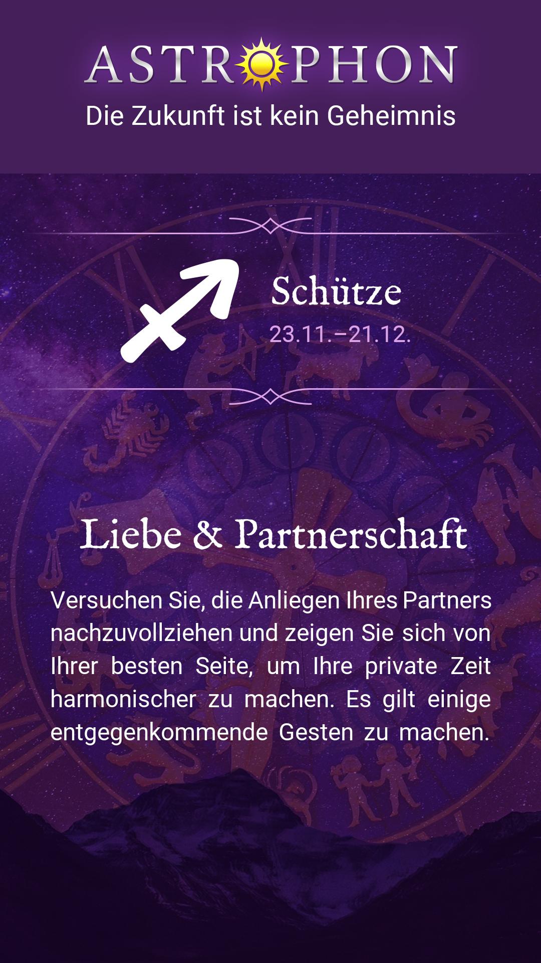 Liebeshoroskon für Schütze