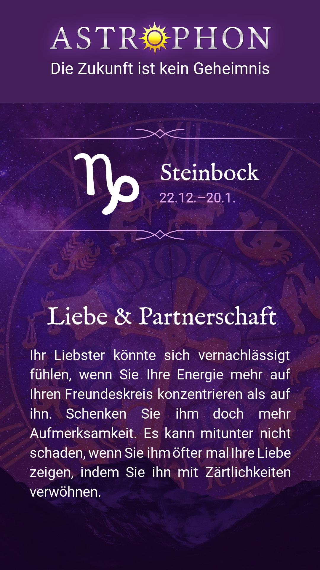 Liebeshoroskon für Steinbock