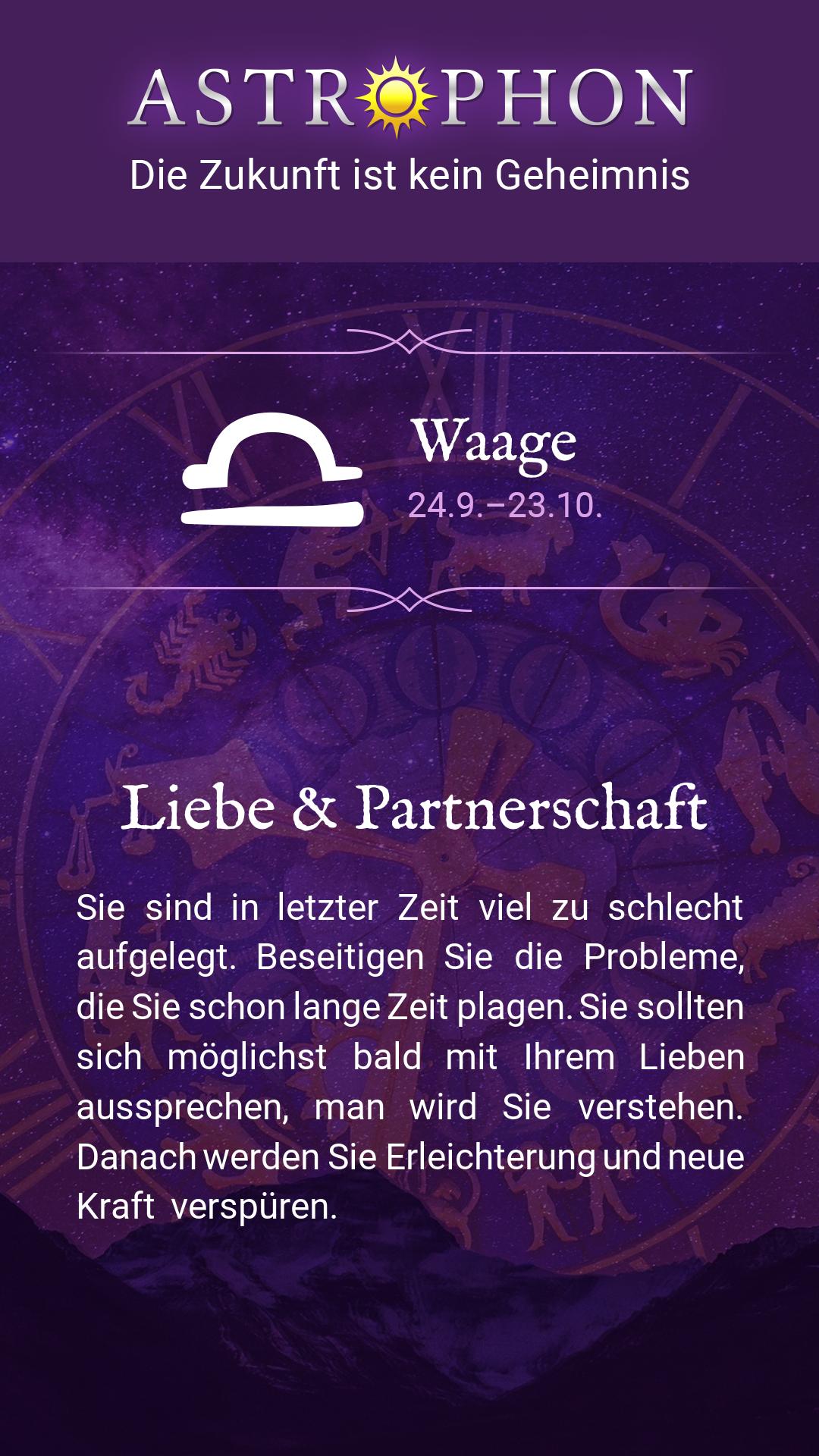 Liebeshoroskon für Waage