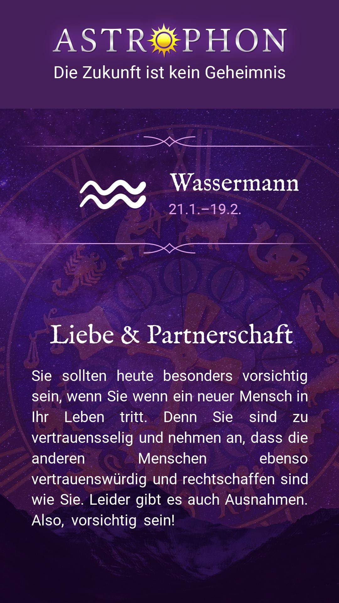 Liebeshoroskon für Wassermann