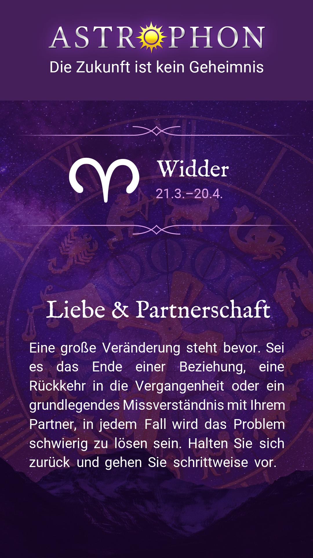 Liebeshoroskon für Widder