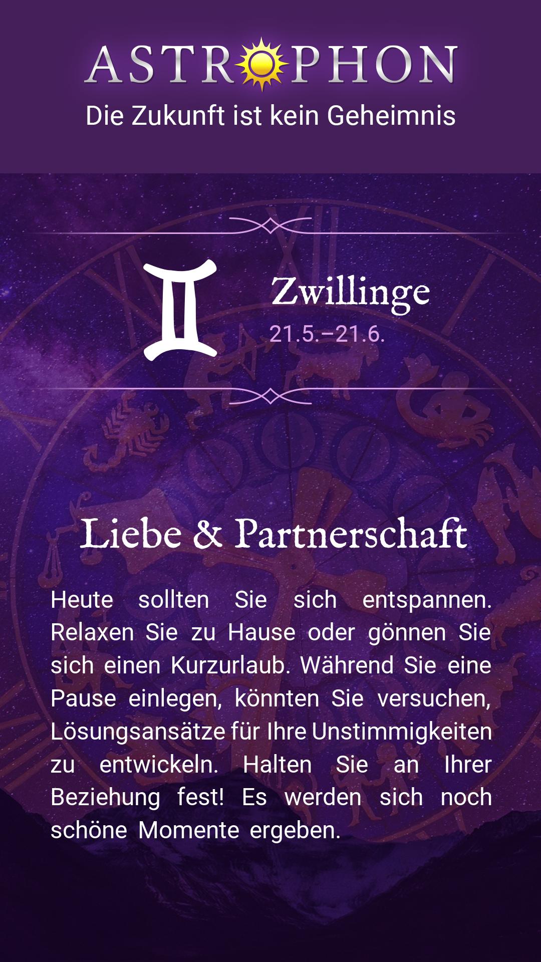 Liebeshoroskon für Zwillinge